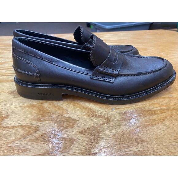Vinny's Townee Penny Brown Leather Loafers Womens Round Moc Toe Size 42 (L1) - Picture 1 of 8